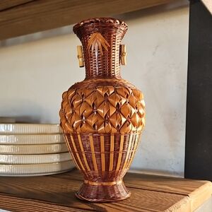 Source Unknown Woven Vase - Brown and Tan